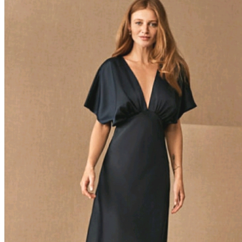 BHLDN Leila Satin Charmeuse Maxi Dress Gown